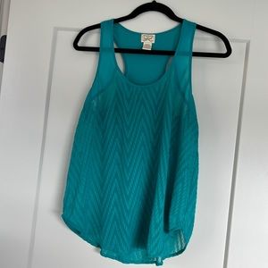 Sheer Teal Tank Top - M